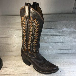Tony Lama Vintage Cowboy Boots Black Label Leather